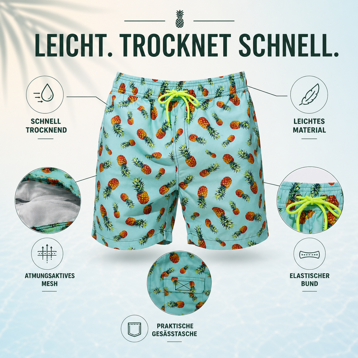 Nordspur | Marisol Schnelltrocknende Badeshorts