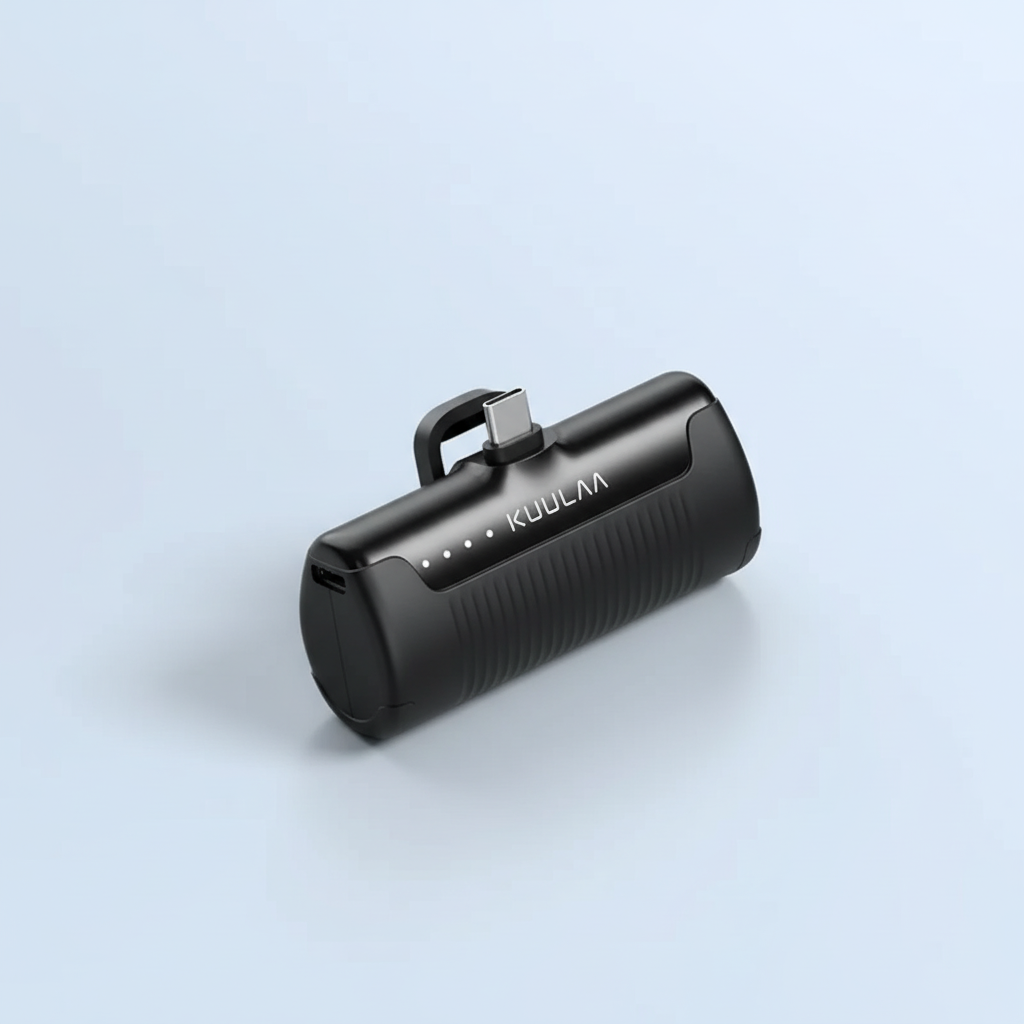 Kompakte 4500mAh Powerbank mit USB-C Anschluss und integriertem Stecker
