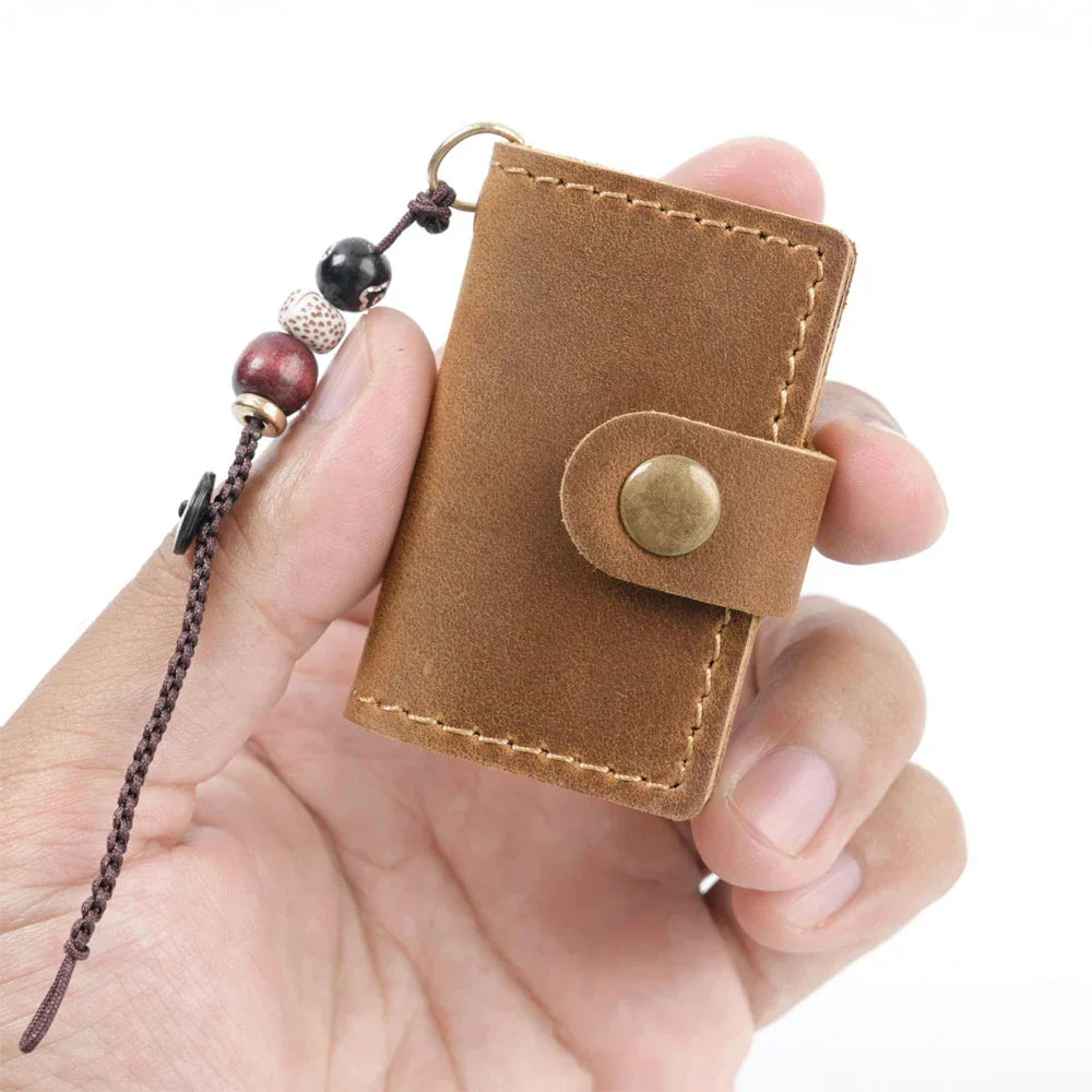 Mini-Taschennotizbuch Retro Druckknopfverschluss tragbar