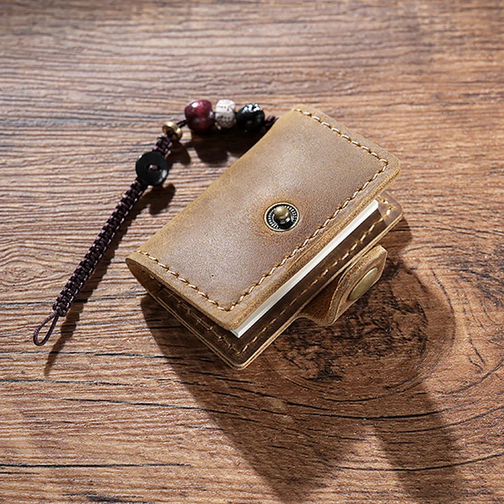 Mini-Taschennotizbuch Retro Druckknopfverschluss tragbar