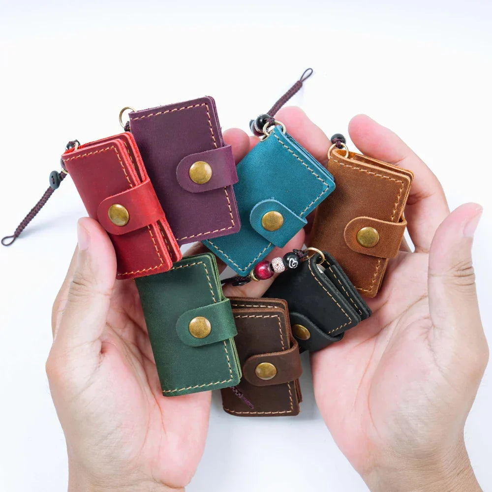 Mini-Taschennotizbuch Retro Druckknopfverschluss tragbar