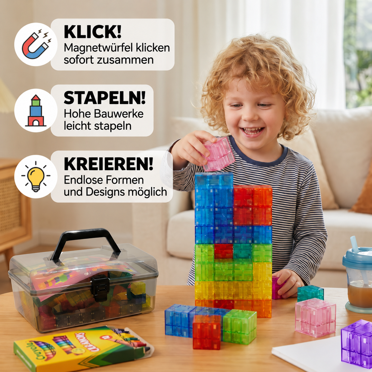Nordspur | Montessori-Würfel-Bausteinset für Kinder
