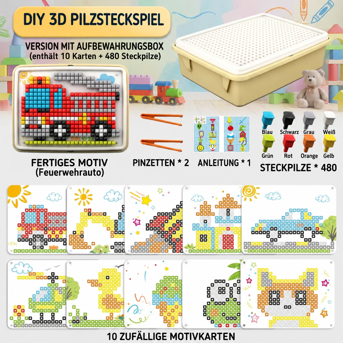 Nordspur | Montessori Lern-Steckmosaik-Board