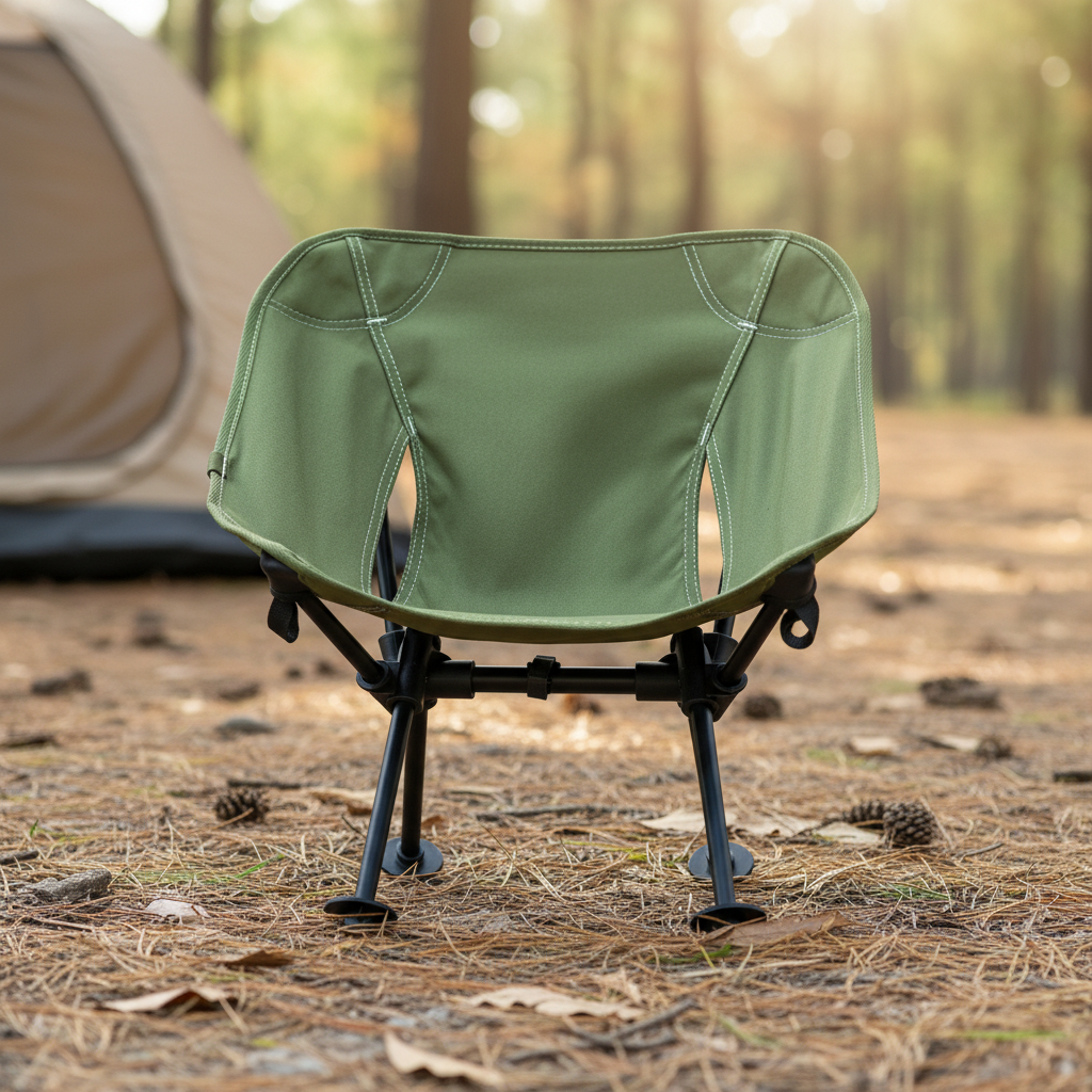Klappbarer Campingstuhl für Kinder mit stabiler Basis und Rückenlehne