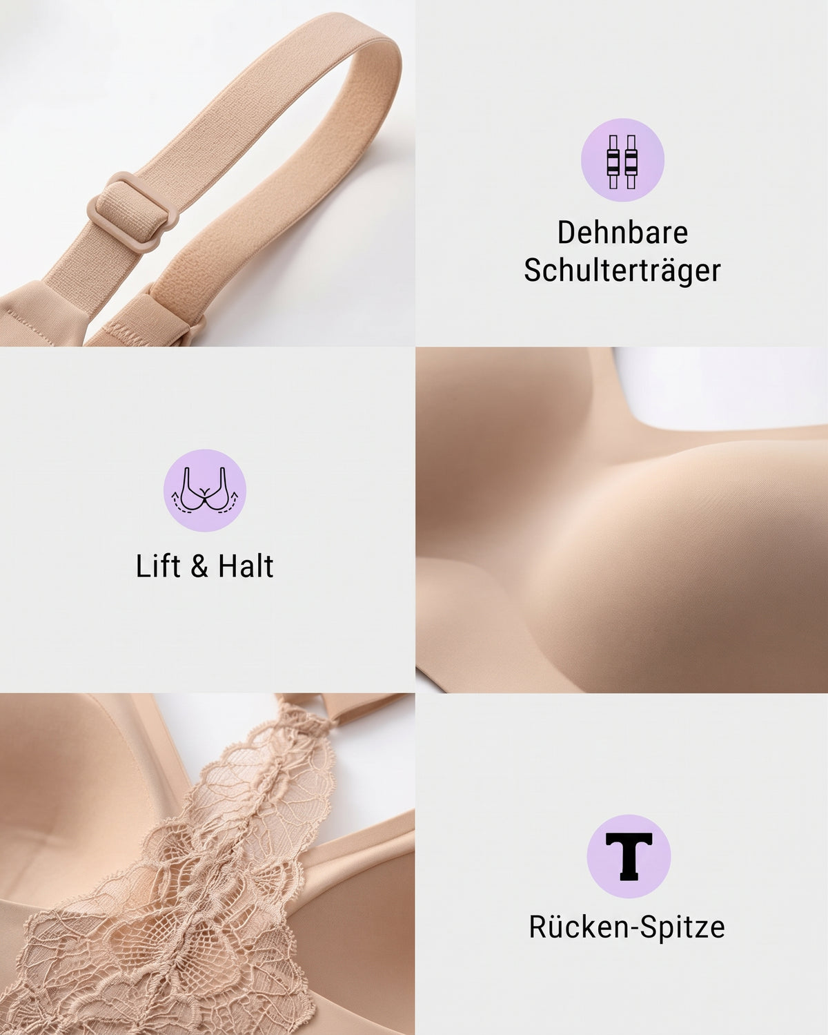 Nordspur | Nahtloses rückenfreies Spitzen-Bralette