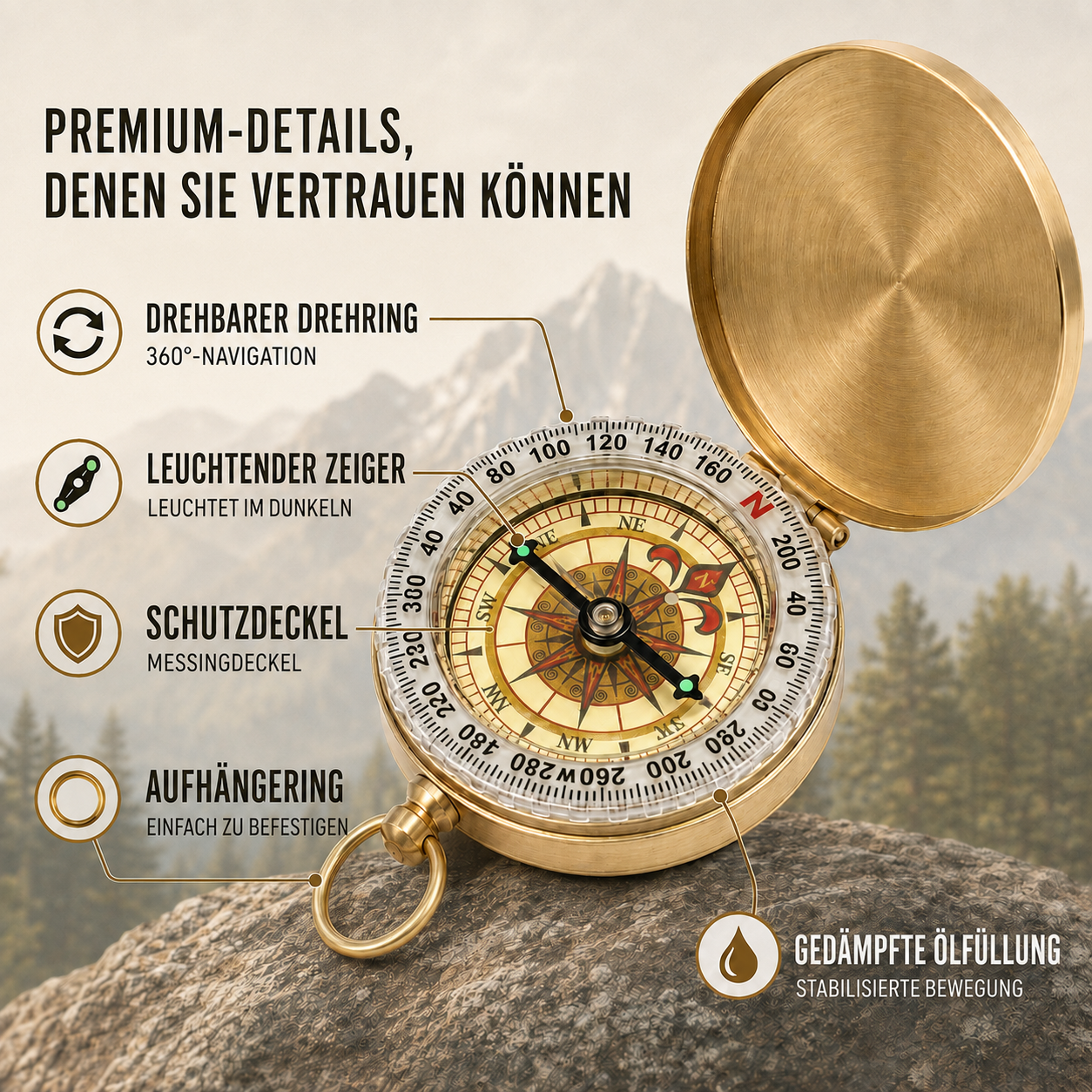 Nordspur | Navara Kompass mit Schutzdeckel