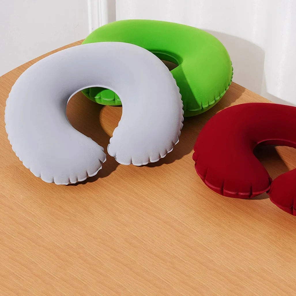 Aufblasbares U-förmiges Nackenkissen ergonomische Reisestütze
