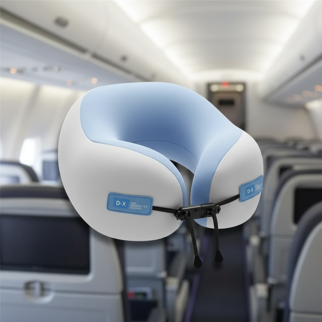 U-förmiges Nackenkissen Memory-Foam mit atmungsaktiver Polyesterhülle