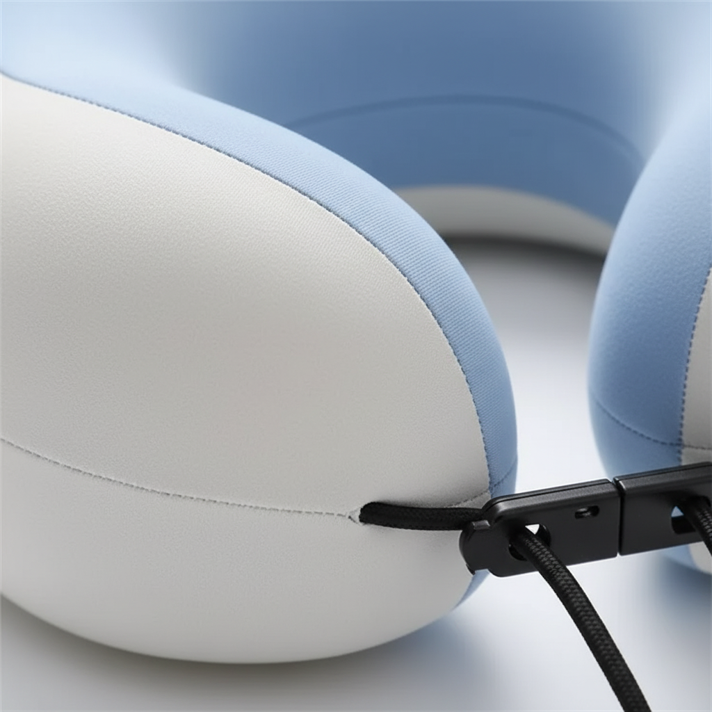 U-förmiges Nackenkissen Memory-Foam mit atmungsaktiver Polyesterhülle