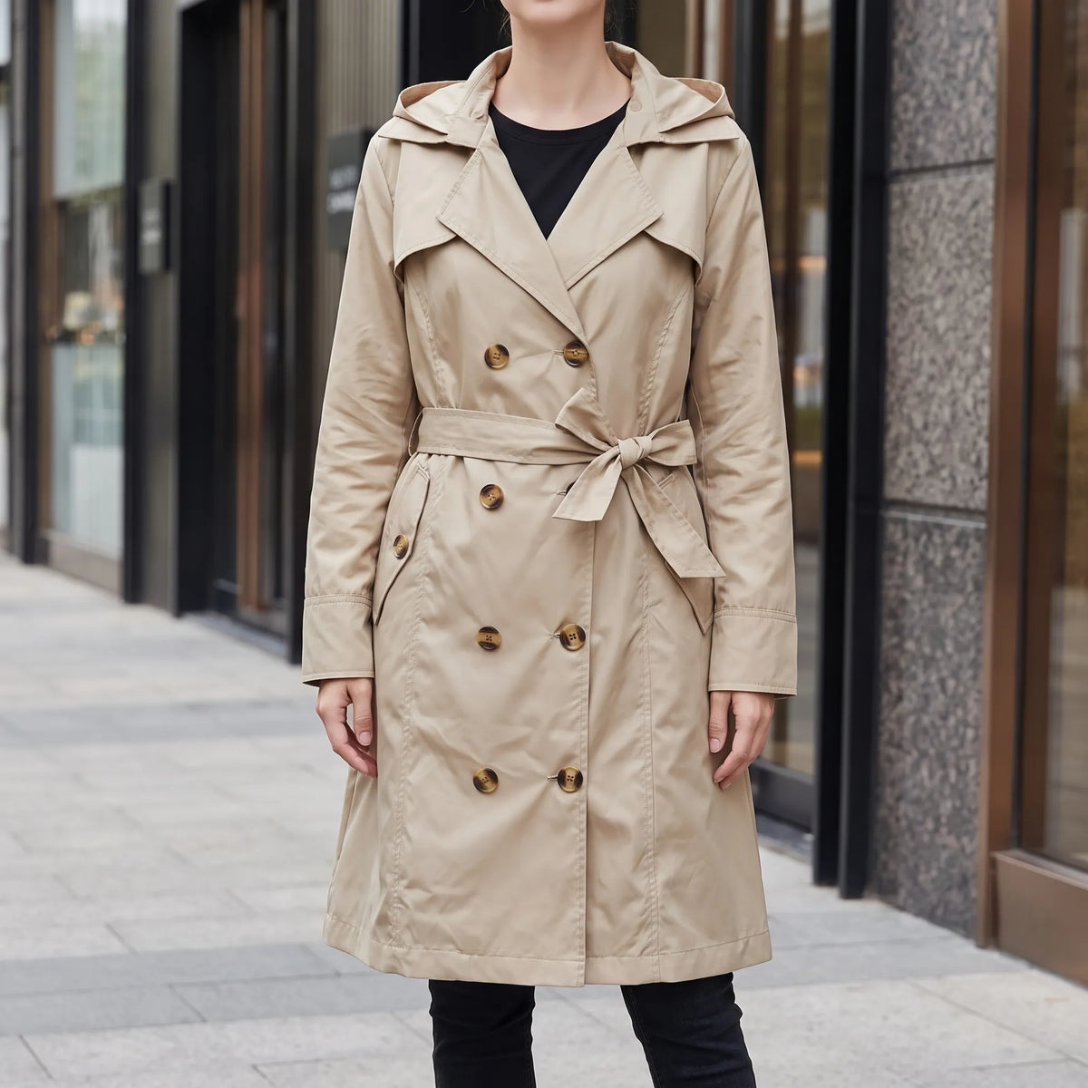 Nordspur | Nerovia Leichte Lange Regenjacke Mit Kapuze