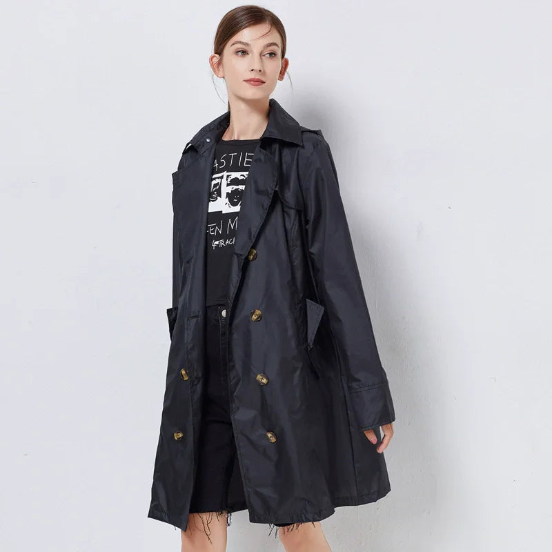 Nordspur | Nerovia Leichte Lange Regenjacke Mit Kapuze