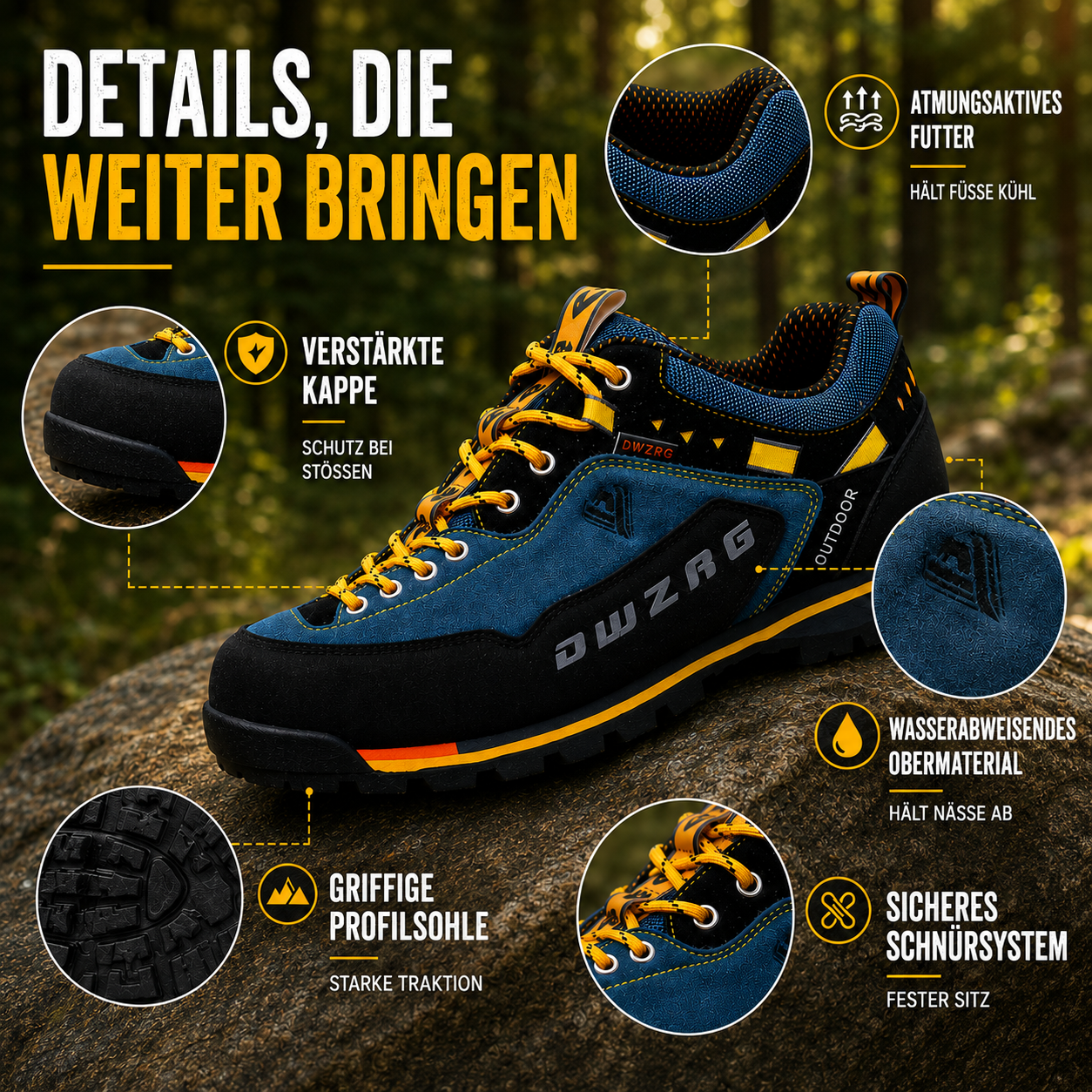 Nordspur | Niedrig geschnittener wasserdichter Wanderschuh