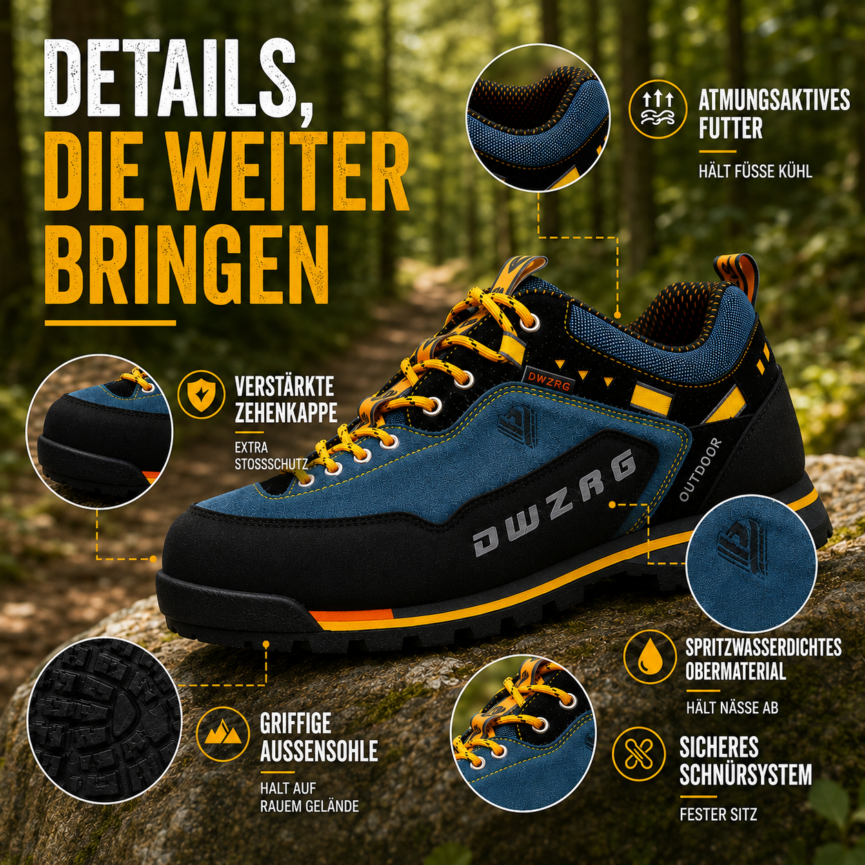 Nordspur | Niedrig geschnittener wasserdichter Wanderschuh