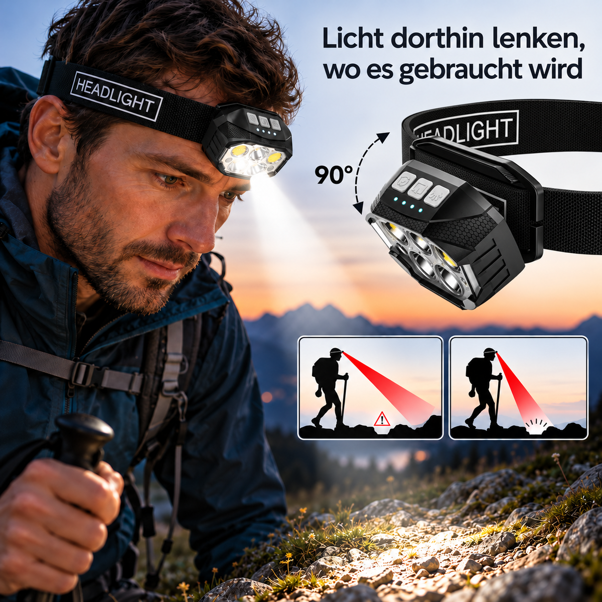 Nordspur | NiteCore Wiederaufladbare Stirnlampe