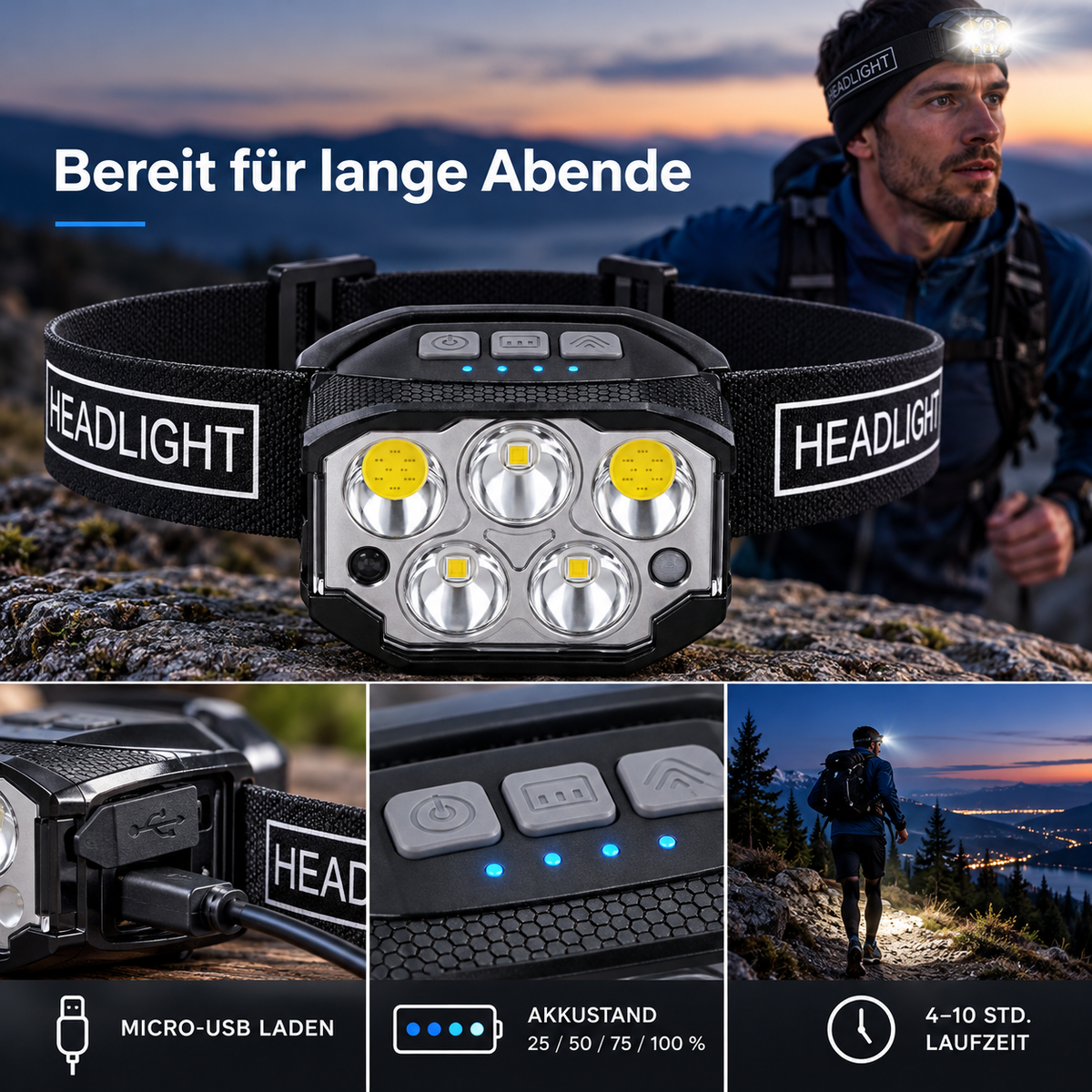 Nordspur | NiteCore Wiederaufladbare Stirnlampe
