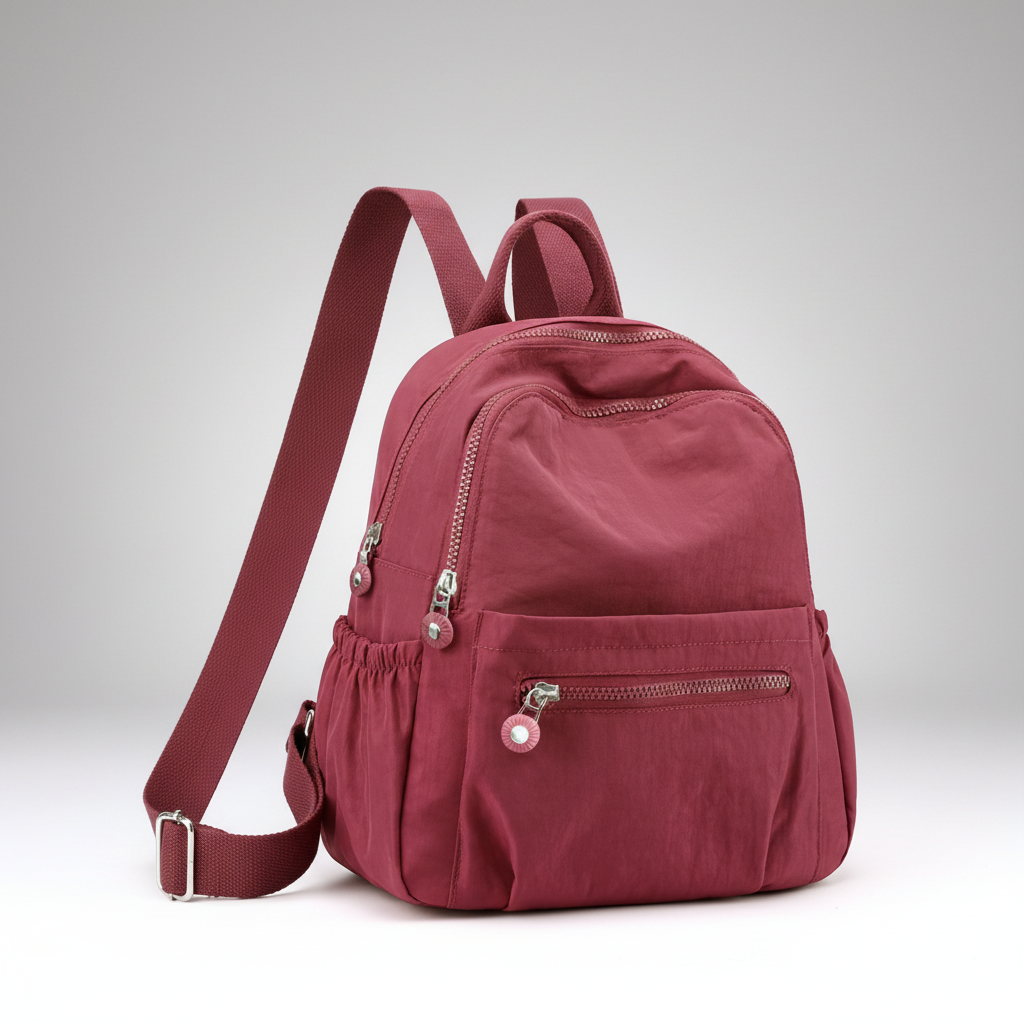 Ultraleichter Nylon-Tagesrucksack mit organisierten Taschen und gepolsterten Griffen