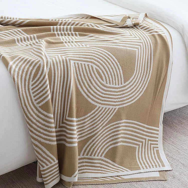 Modernes geometrisches Wurfplaid gestrickt mit warmem weichem Finish