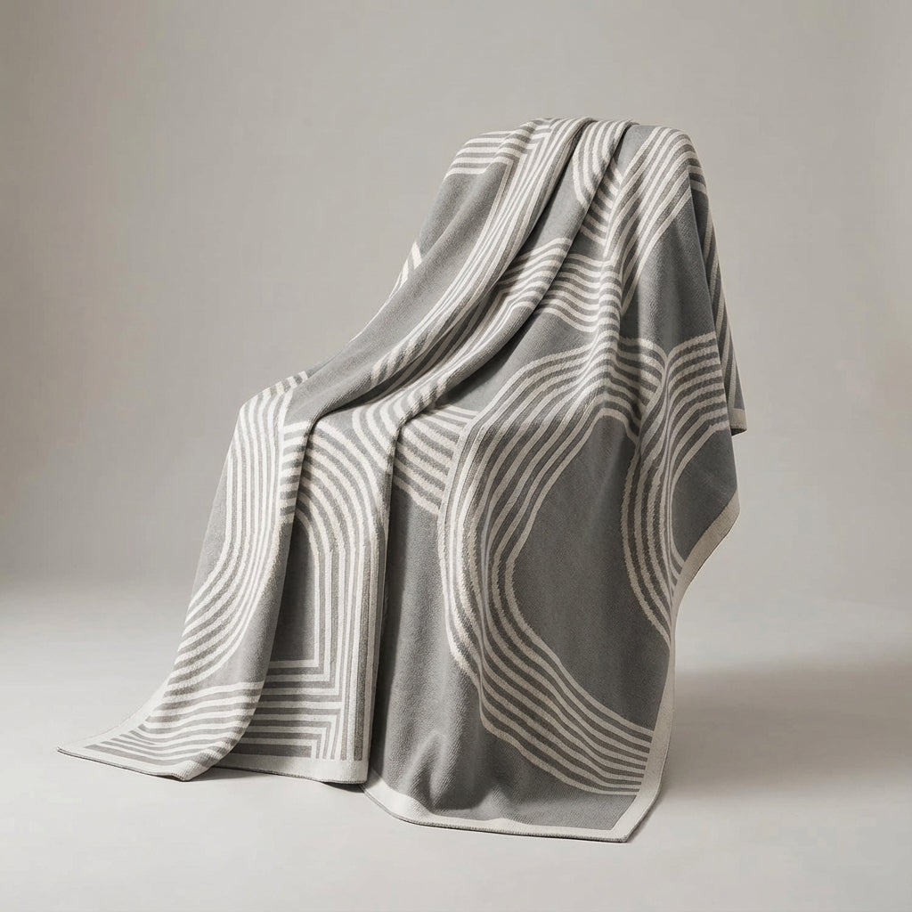 Modernes geometrisches Wurfplaid gestrickt mit warmem weichem Finish