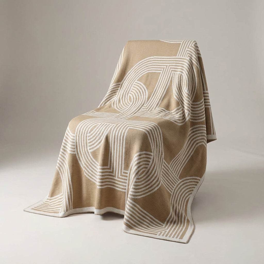 Modernes geometrisches Wurfplaid gestrickt mit warmem weichem Finish