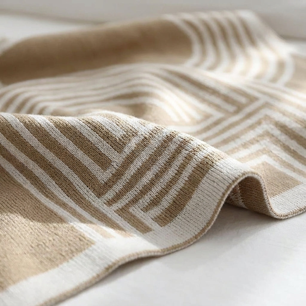 Modernes geometrisches Wurfplaid gestrickt mit warmem weichem Finish
