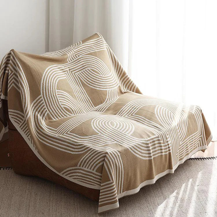 Modernes geometrisches Wurfplaid gestrickt mit warmem weichem Finish