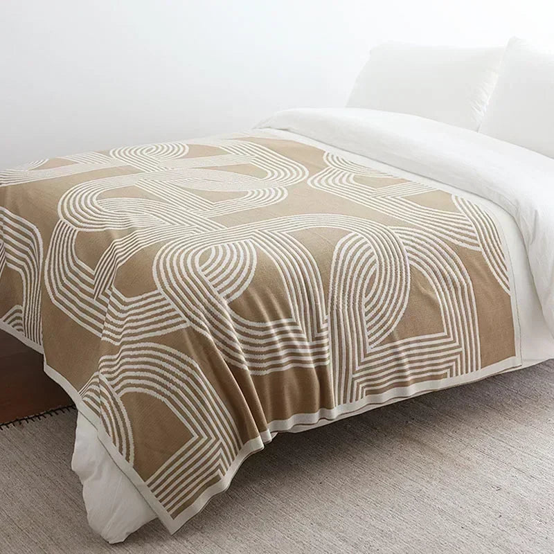 Modernes geometrisches Wurfplaid gestrickt mit warmem weichem Finish