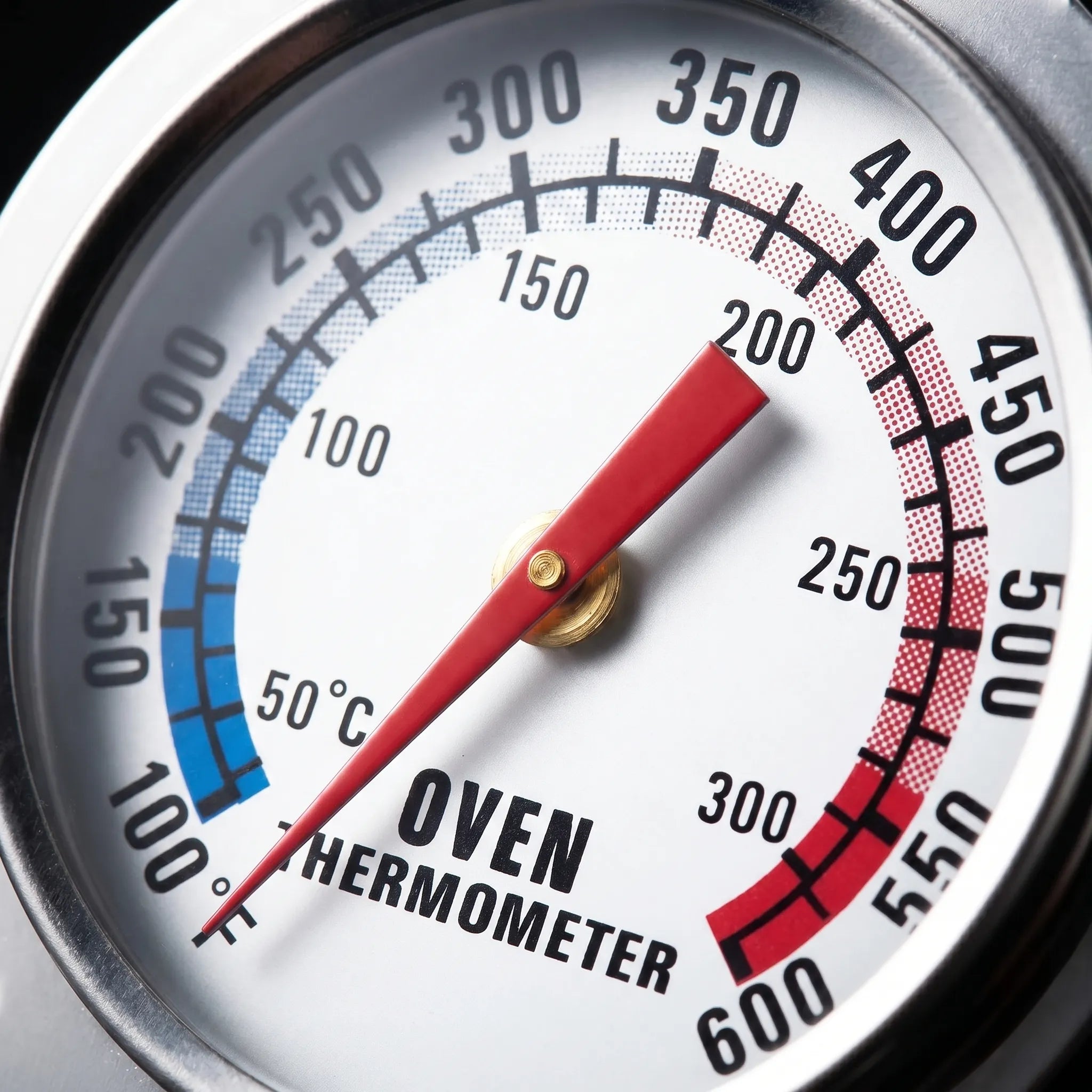 Analoges Ofenthermometer mit Temperaturzonen und Aufhängehaken
