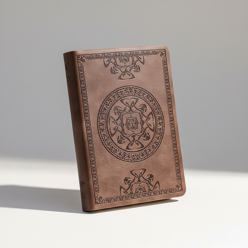 A6 Taschennotizbuch mit gepräg­tem Vintage-Umschlag glatte Seiten