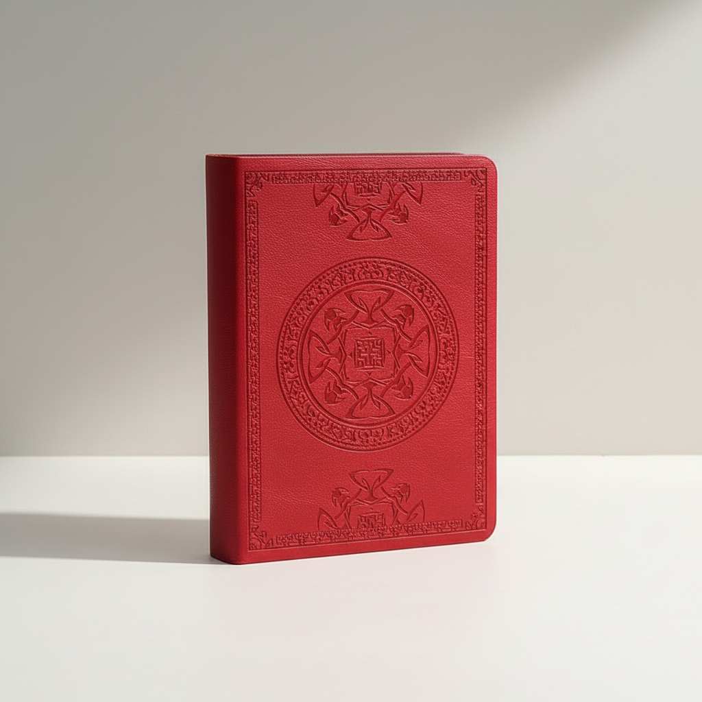 A6 Taschennotizbuch mit gepräg­tem Vintage-Umschlag glatte Seiten