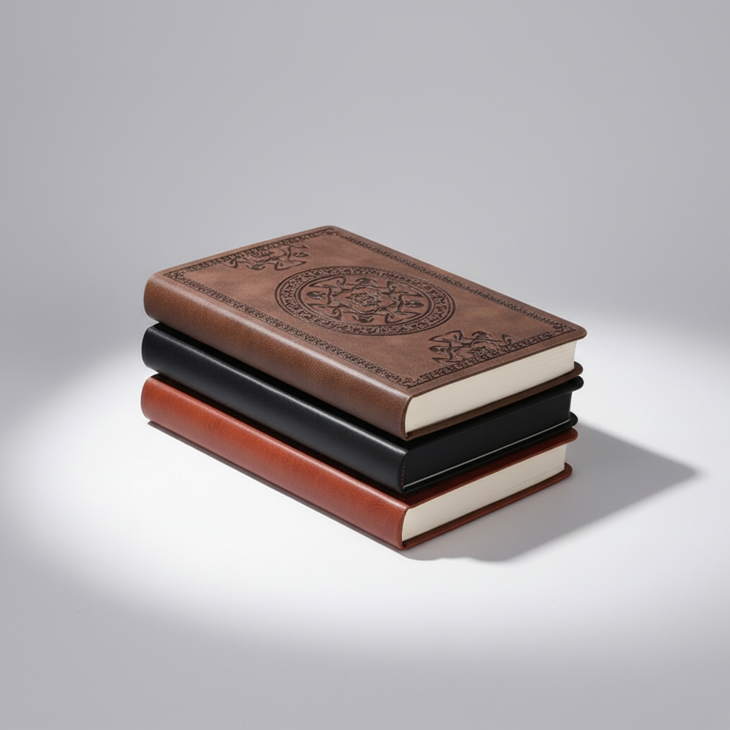 A6 Taschennotizbuch mit gepräg­tem Vintage-Umschlag glatte Seiten