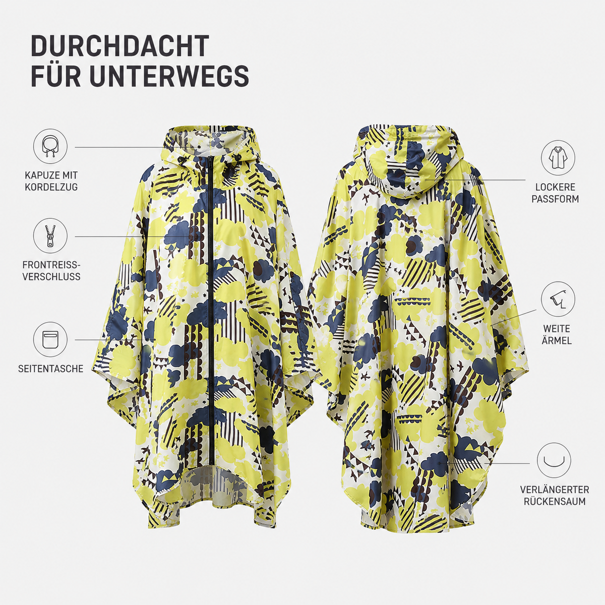 Nordspur | Nubis Weit Geschnittener Damen Regenponcho
