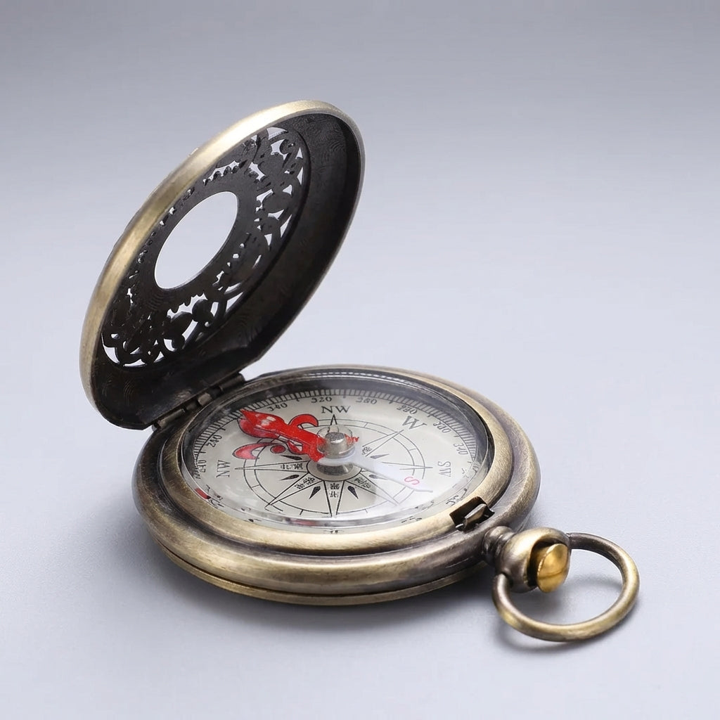 Taschenkompass mit Schutzdeckel und klarem Zifferblatt für Navigation