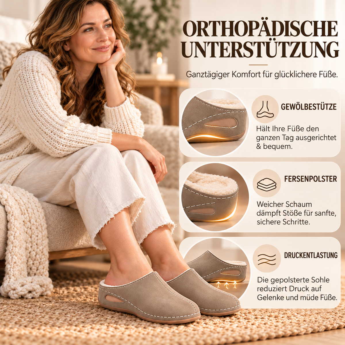Nordspur | Orthopädische Gemütliche Hausschuhe