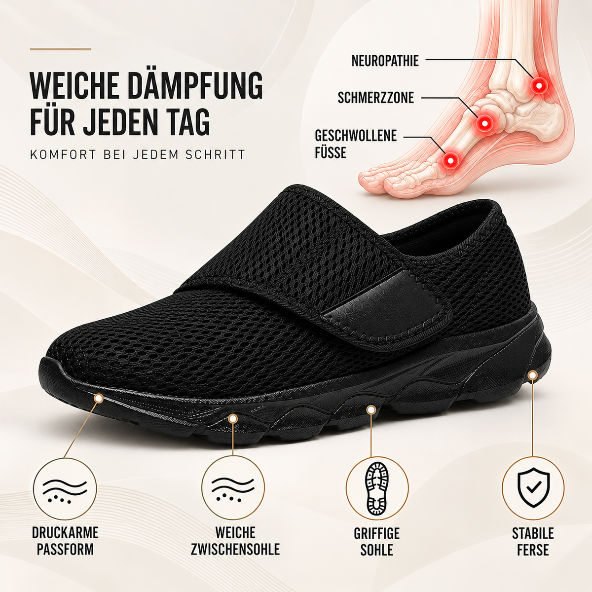 Nordspur | Orthowalk Weitschafts-Verstellbarer Orthopädischer Gehschuh