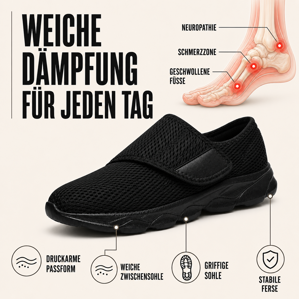 Nordspur | Orthowalk Weitschafts-Verstellbarer Orthopädischer Gehschuh