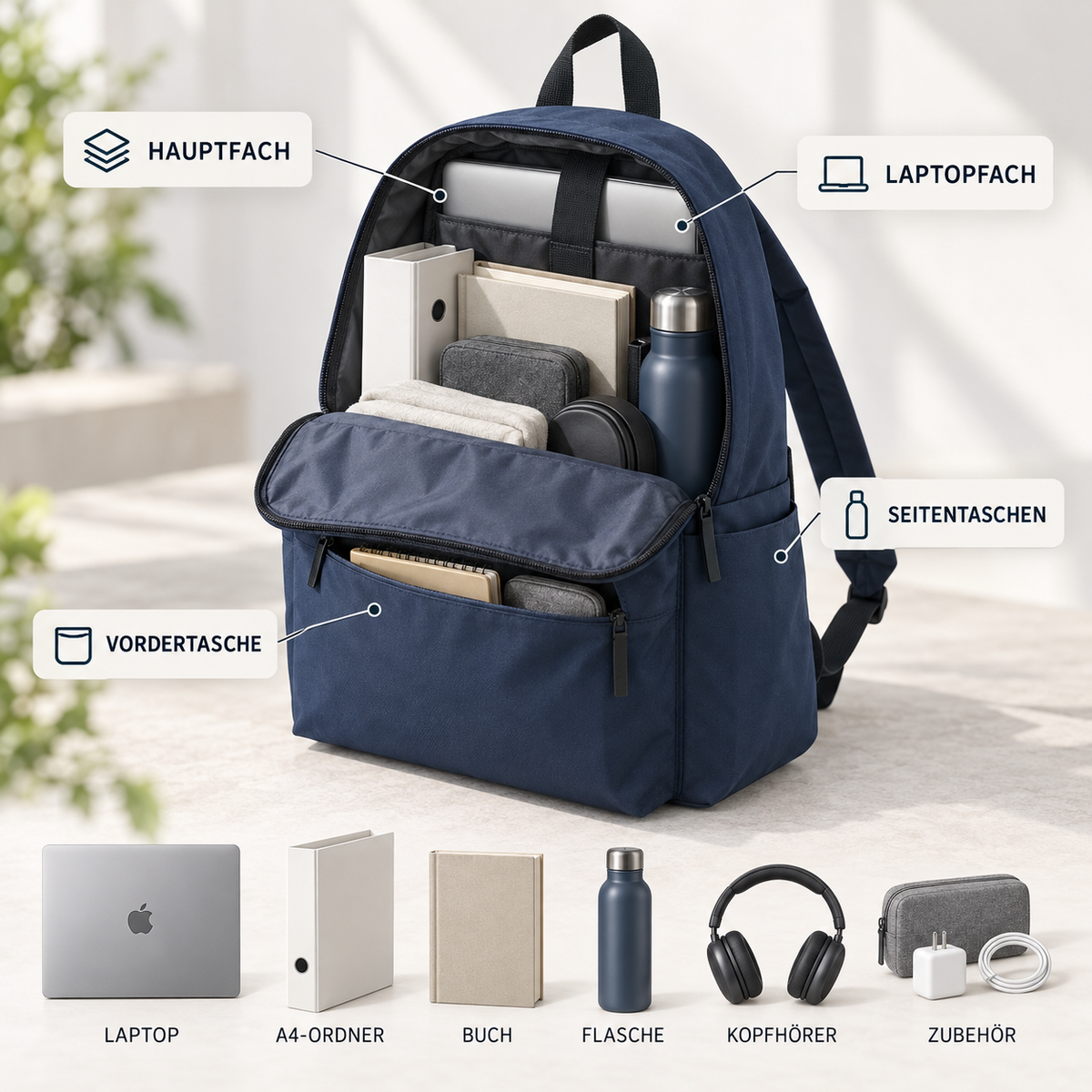 Nordspur | Packwell 18-Zoll Casual Alltags-Rucksack