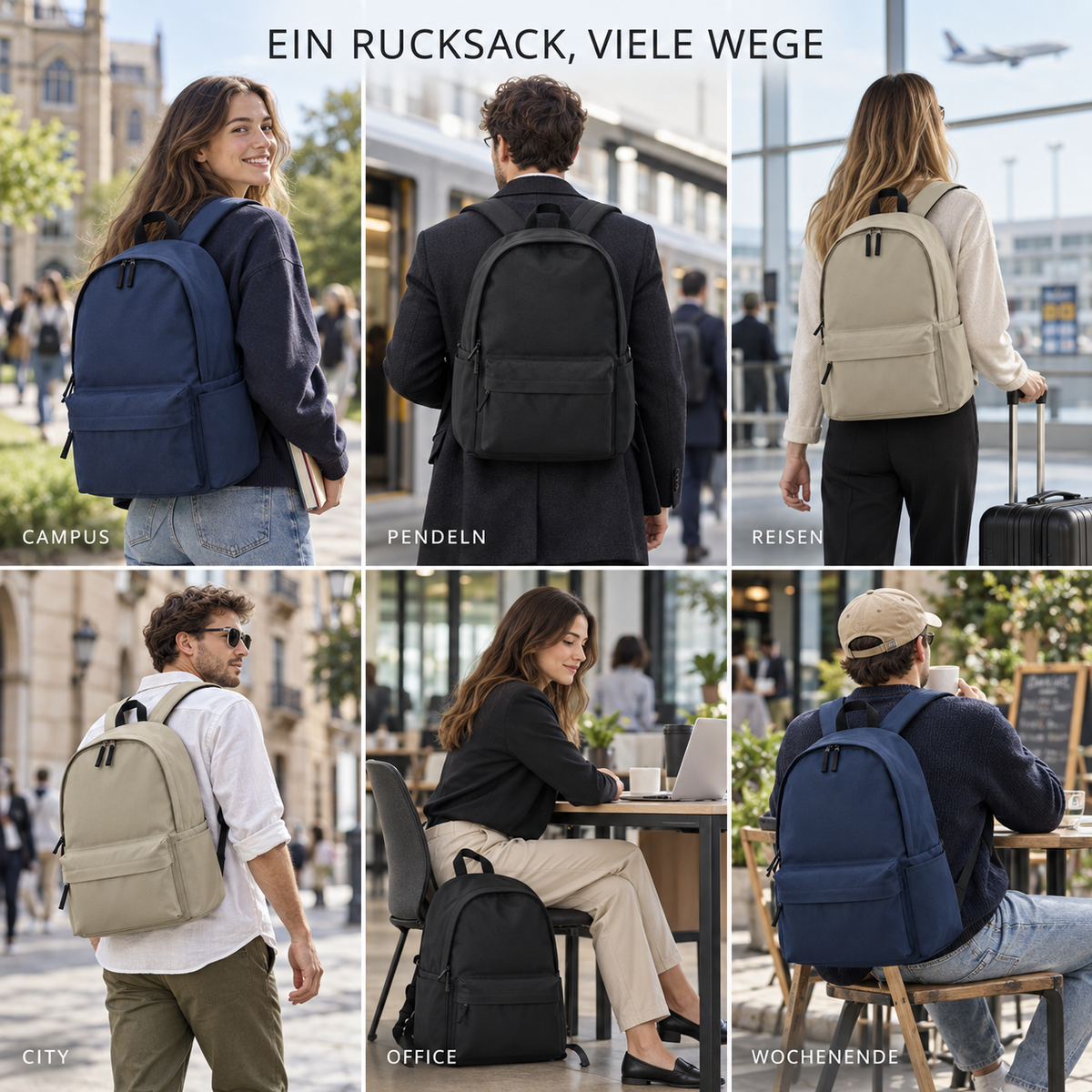 Nordspur | Packwell 18-Zoll Casual Alltags-Rucksack