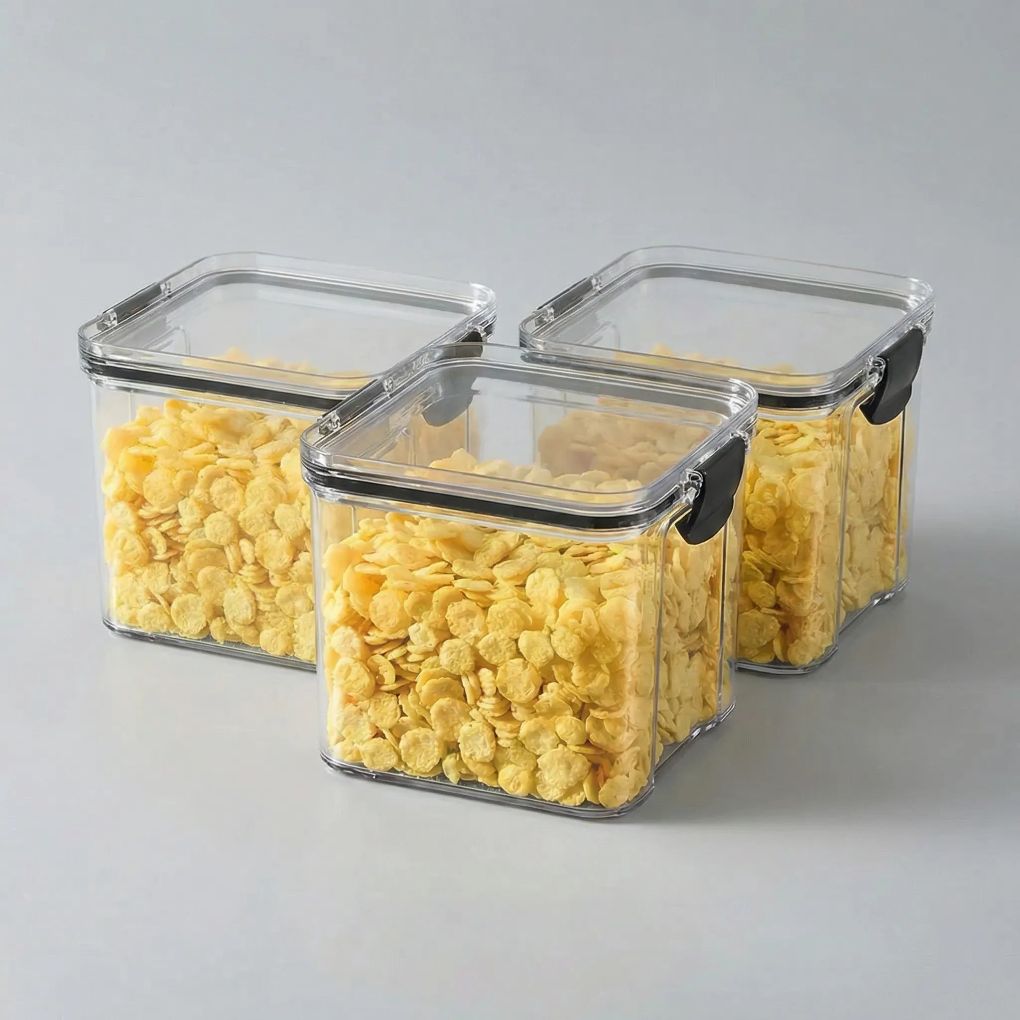 Luftdichte Vorratsboxen stapelbar transparente Wände Speisekammer