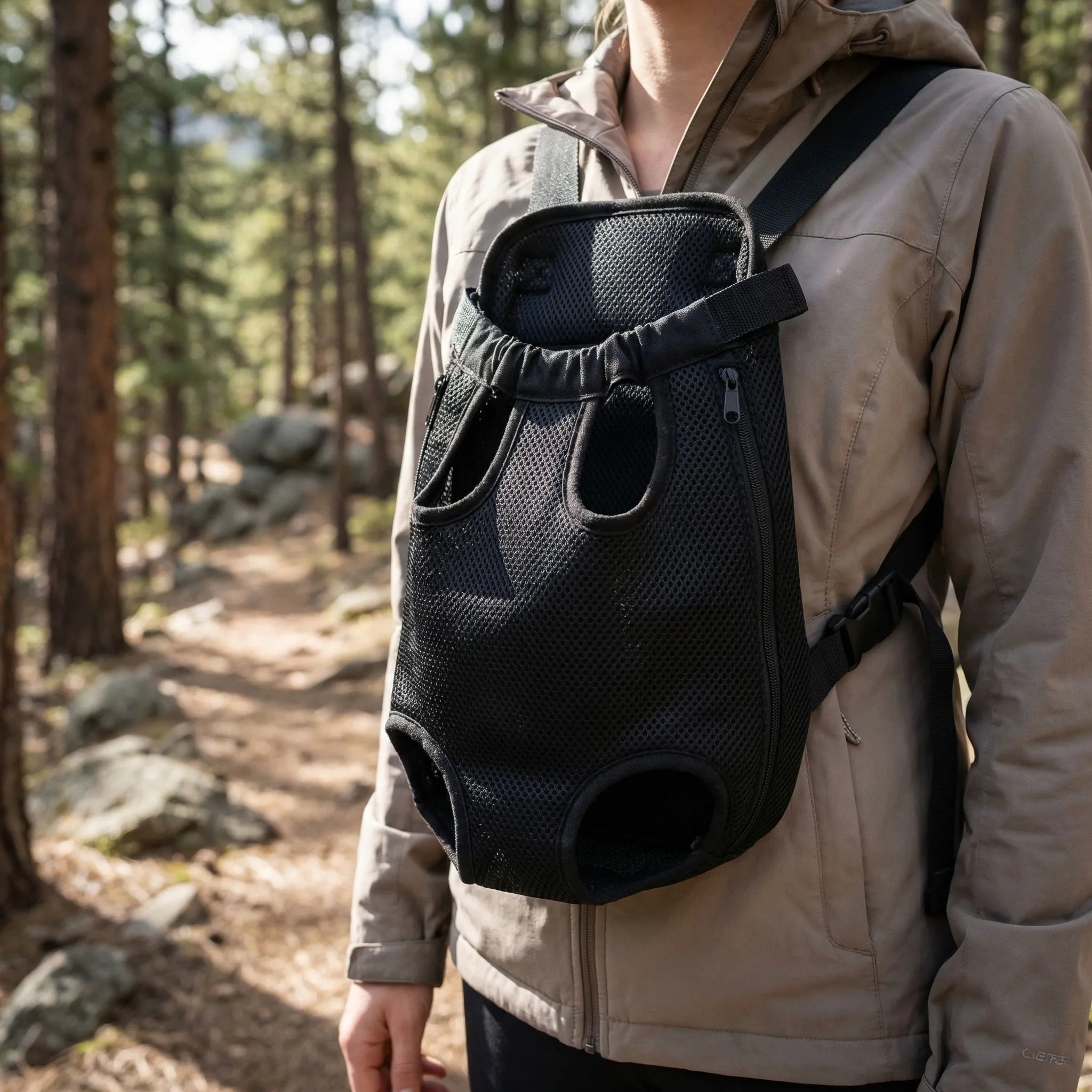 Vorne tragbare Haustiertasche mit doppeltem Schultergurt atmungsaktiv