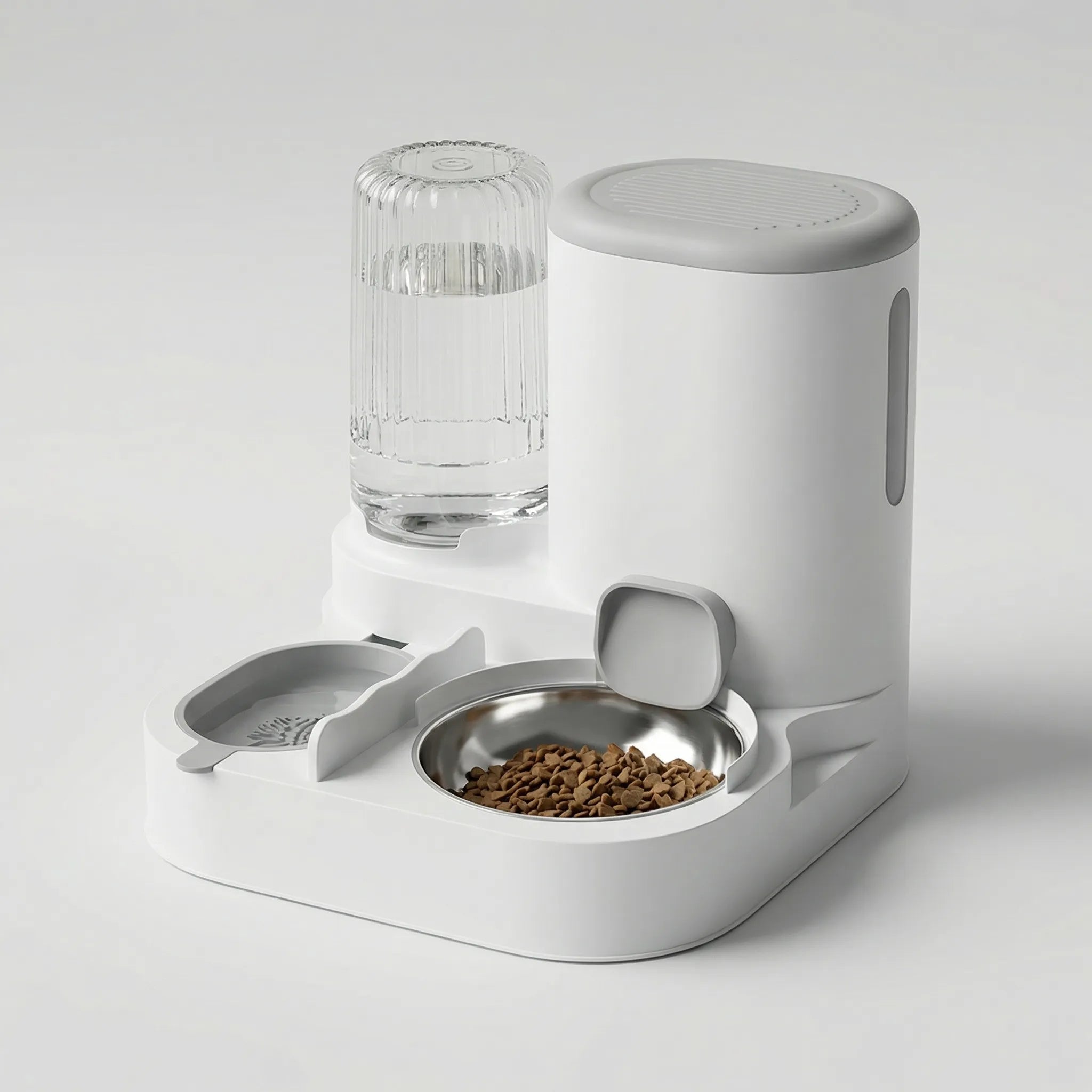 Automatischer Futter- und Wasserspender für Haustiere mit Edelstahl-Napf