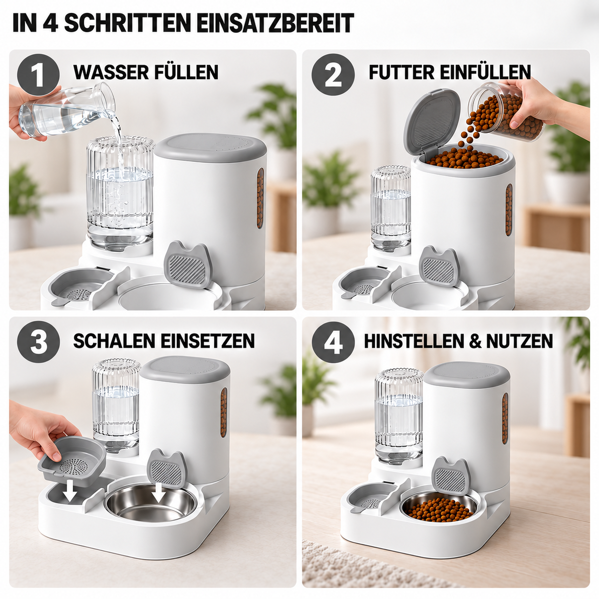 Nordspur | Pawfount 2-in-1 Automatischer Futter- und Wasserspender