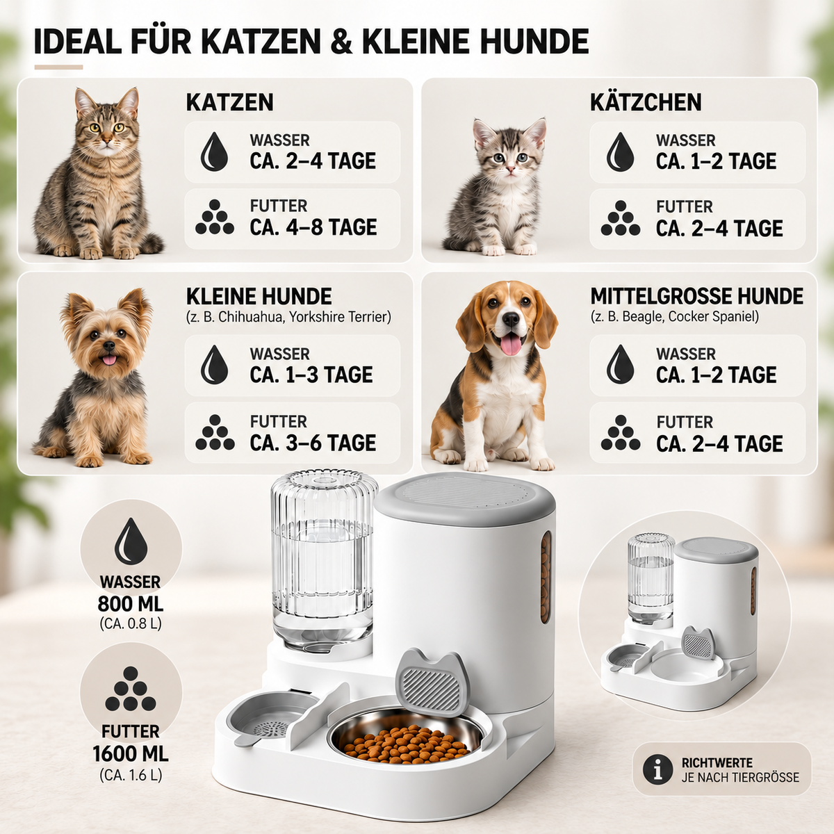 Nordspur | Pawfount 2-in-1 Automatischer Futter- und Wasserspender