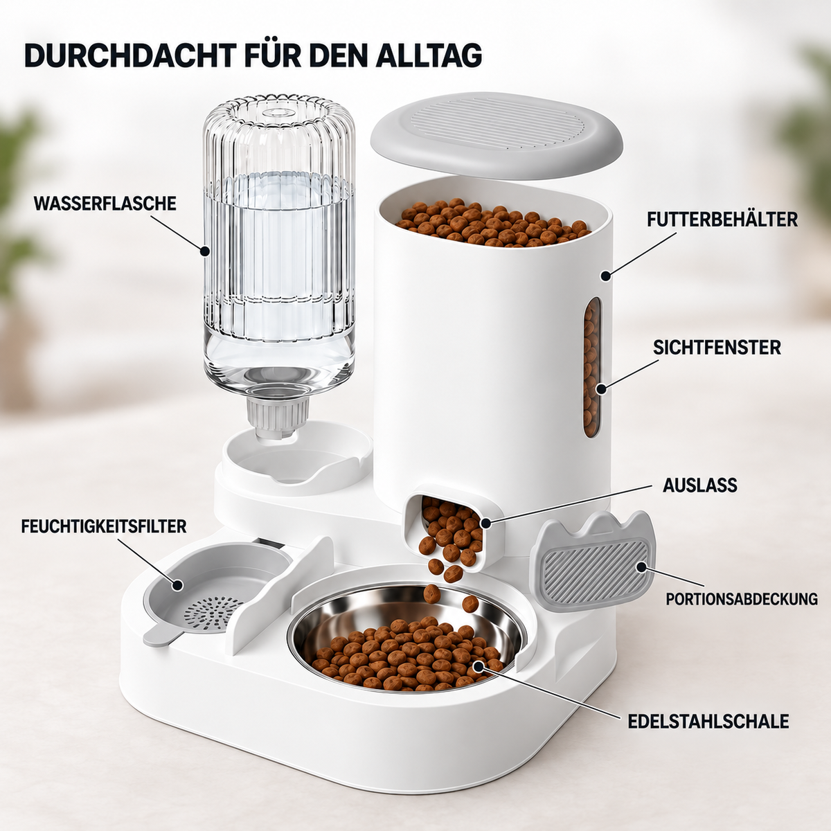 Nordspur | Pawfount 2-in-1 Automatischer Futter- und Wasserspender