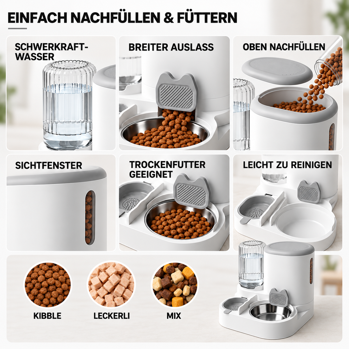 Nordspur | Pawfount 2-in-1 Automatischer Futter- und Wasserspender