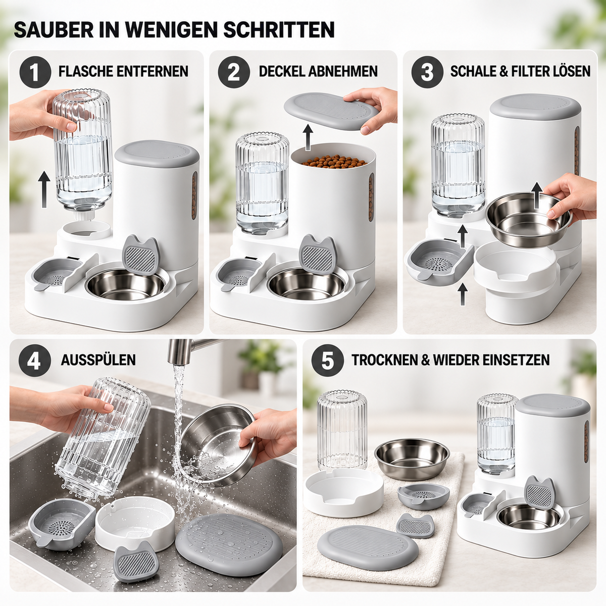 Nordspur | Pawfount 2-in-1 Automatischer Futter- und Wasserspender