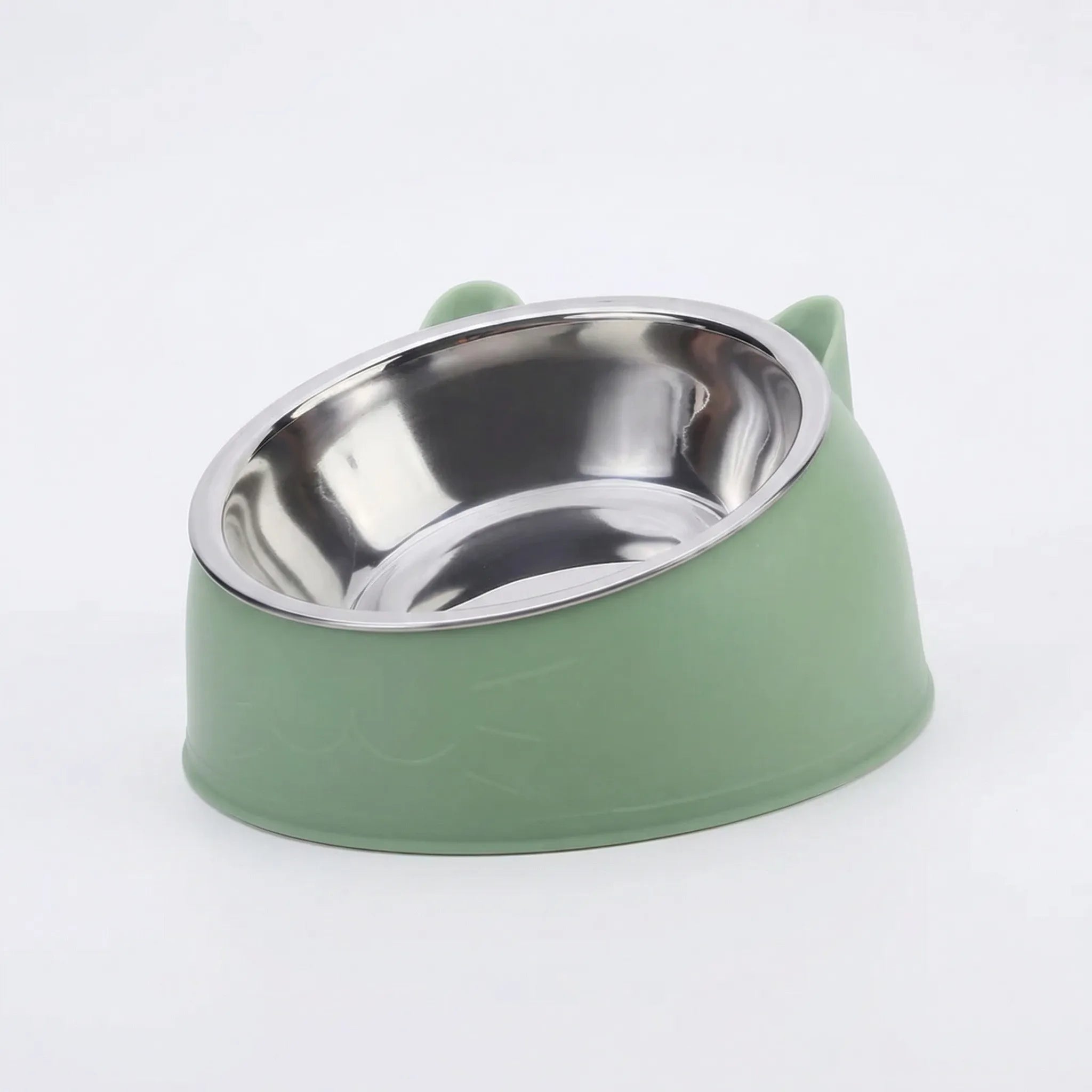 Geneigter Katzenfutternapf Edelstahl rutschfest Katzenohren Design