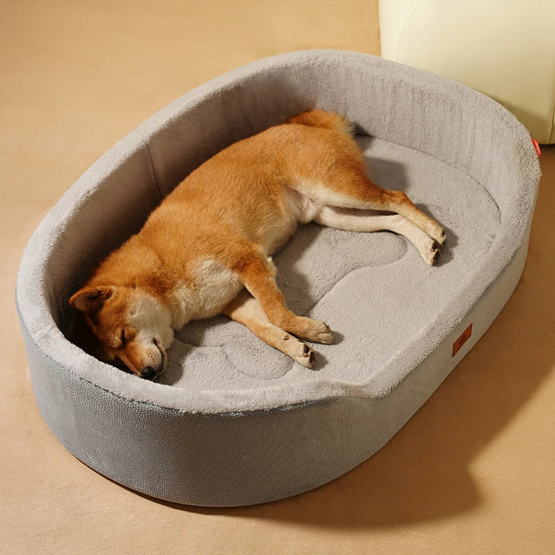 Orthopädisches Hundebett im Couch-Stil für große Hunde mit Plüschoberfläche