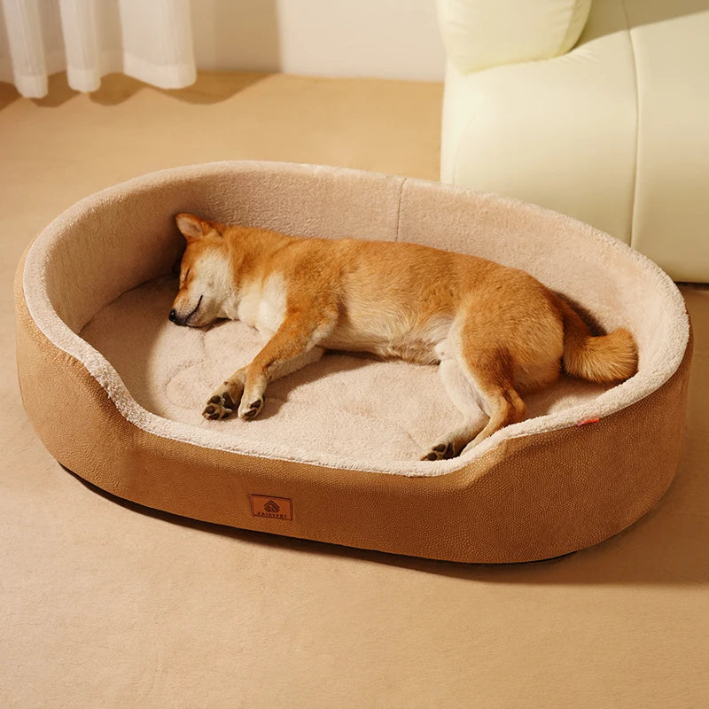 Orthopädisches Hundebett im Couch-Stil für große Hunde mit Plüschoberfläche