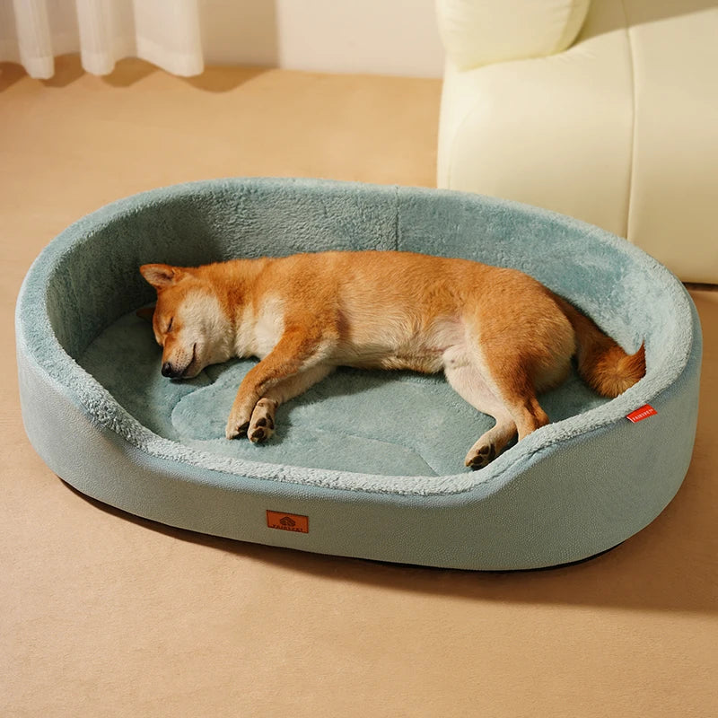 Orthopädisches Hundebett im Couch-Stil für große Hunde mit Plüschoberfläche
