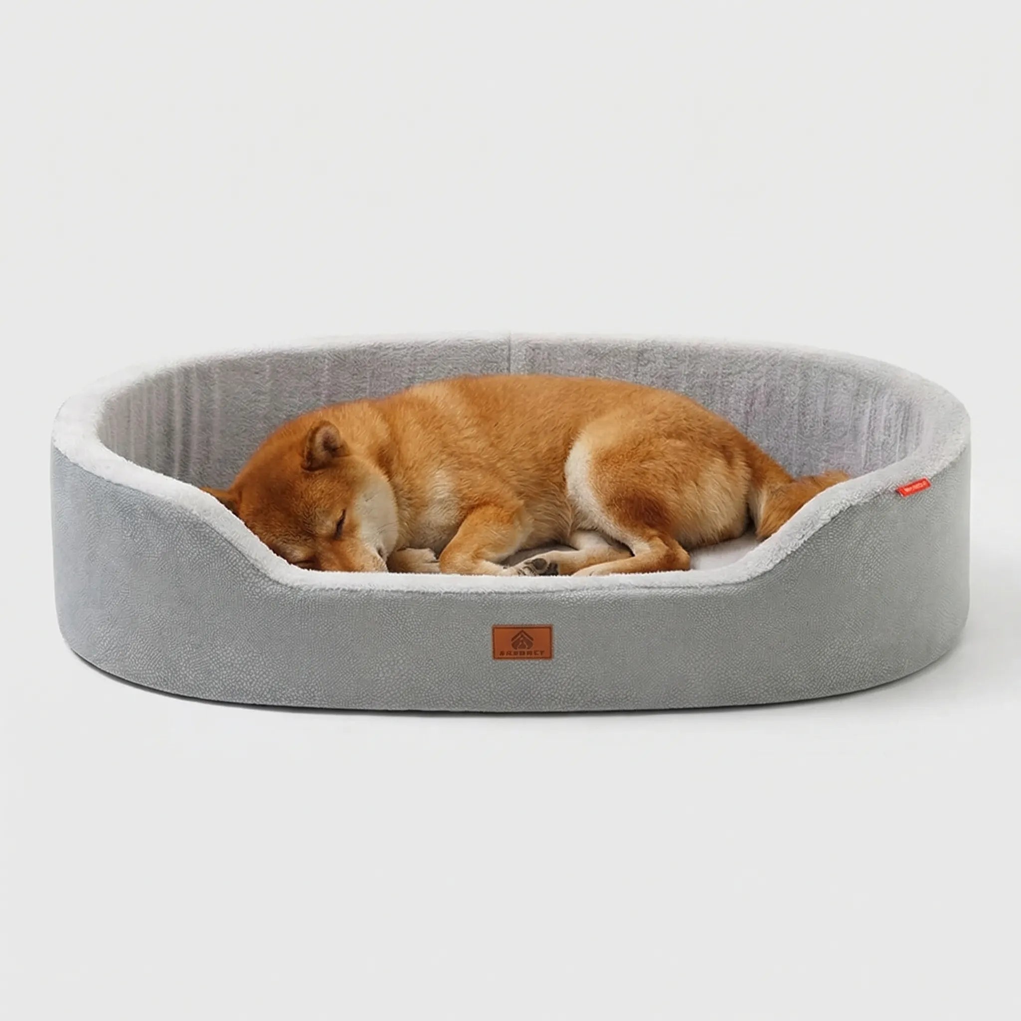 Orthopädisches Hundebett im Couch-Stil für große Hunde mit Plüschoberfläche